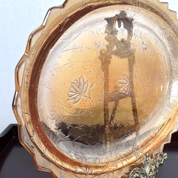 1950s Jeannette Glass Company Floragold oval plate or tray - Picture 3 of 8